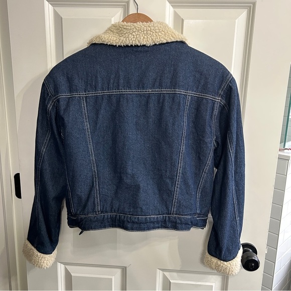 EUC Like New PacSun XS/S denim jacket with Sherpa lining and collar. Dark rinse. - Picture 3 of 14